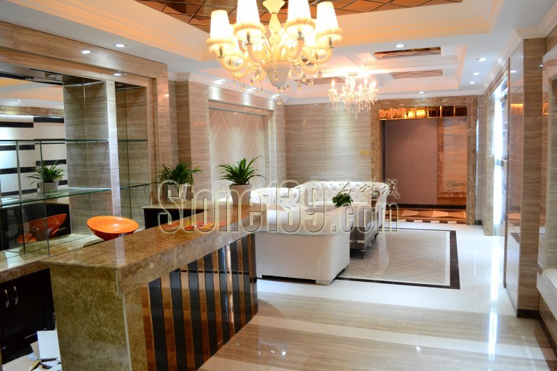 【石材裝飾】土耳其淺啡網大理石貼圖及裝飾應用案例圖