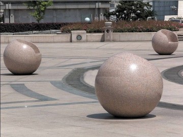 廣場園林地鋪石 花崗巖石球 風景球石材配套