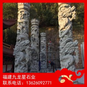石雕龍柱加工廠 石雕龍柱現貨 單龍石柱