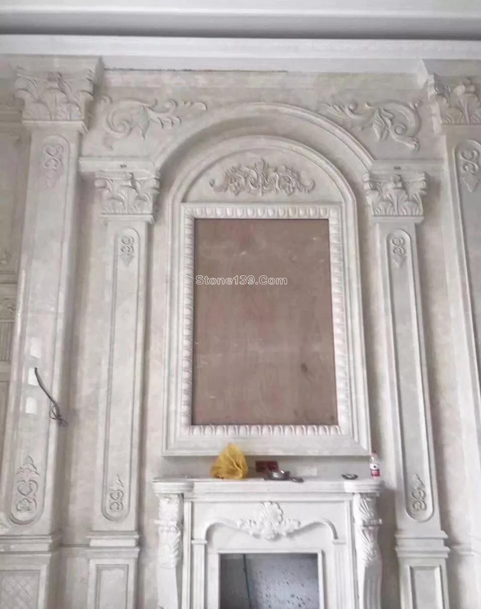 復式樓挑高躍層石材背景墻