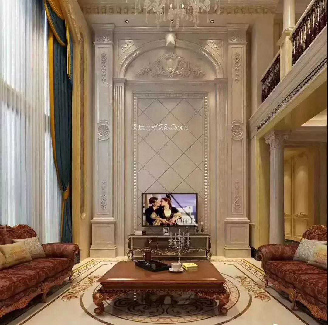 復式樓挑高躍層石材背景墻