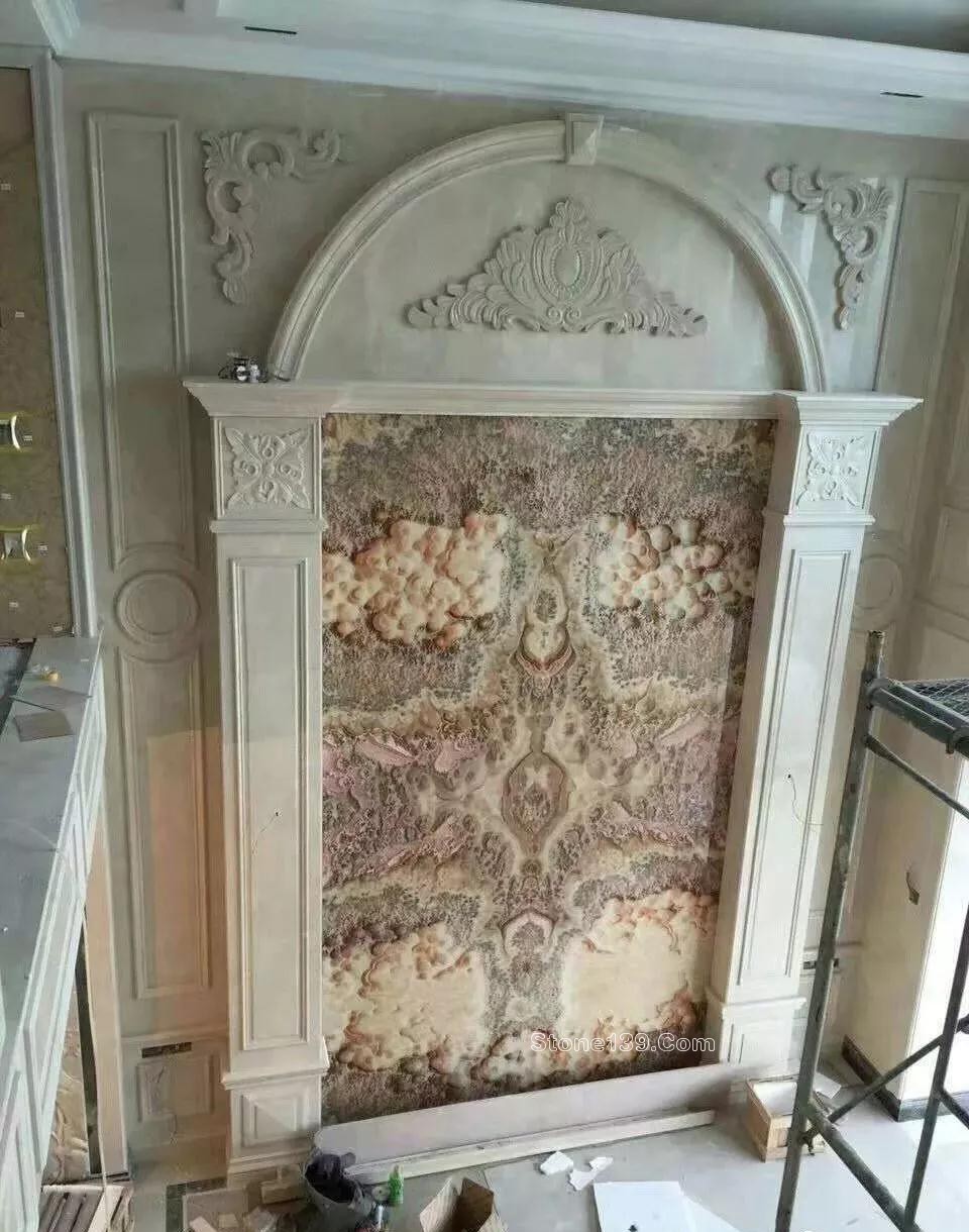 復式樓挑高躍層石材背景墻