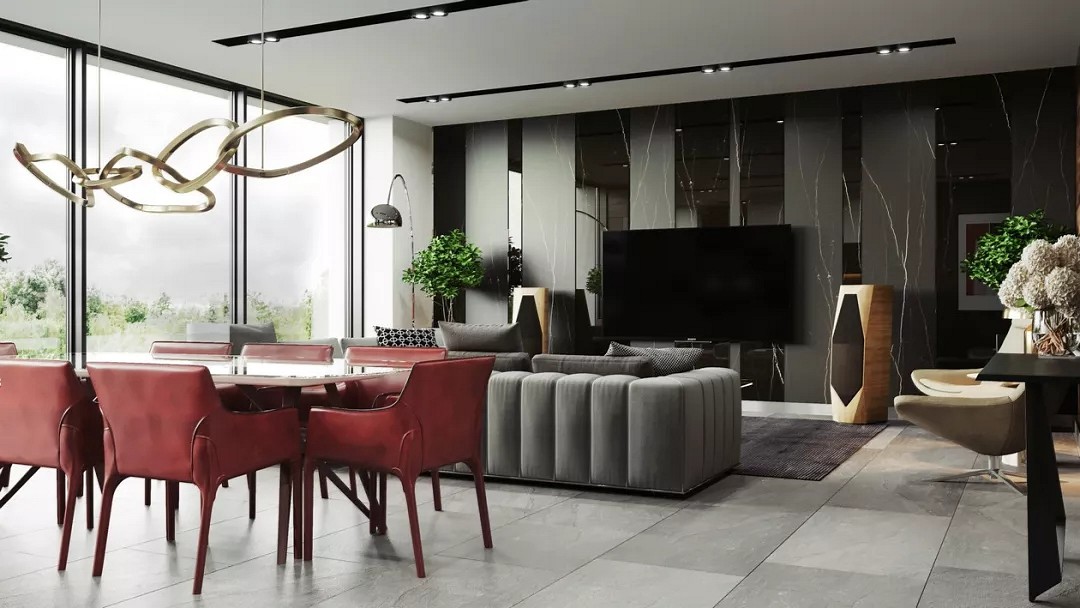 大理石高級灰搭配裝飾，橫豎都有范