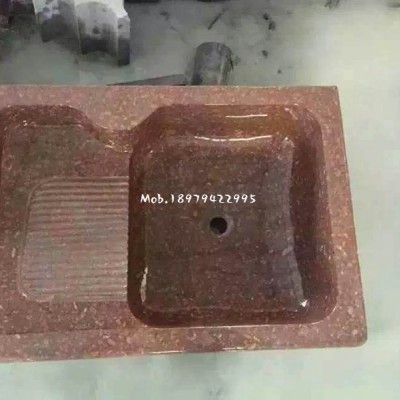 江西一體洗衣池廠家批發 映山紅洗衣池 紅色花崗巖洗衣池