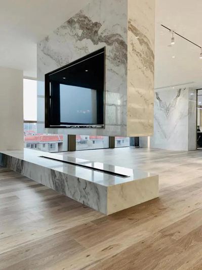 “懸空”石材背景墻怎么設計？怎么安裝？