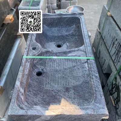 天藍色系列洗衣池 雙池帶搓衣板波浪線批發(fā)