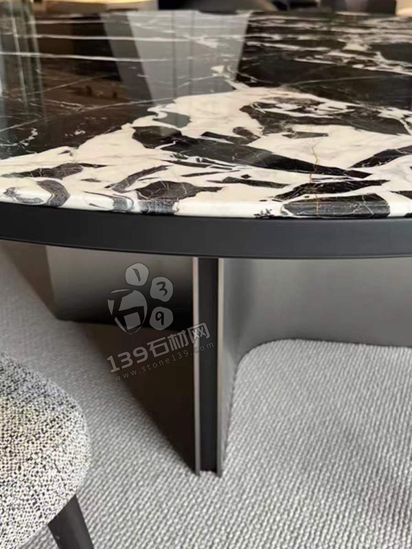 撿漏的特價寶格麗黑大理石餐桌圓桌